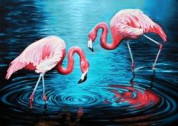 AG3442 Алмазная мозаика ГРАННИ "Фламинго на озере"