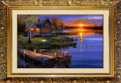 F-271 Алмазная мозаика МИЛАТО "Дом возле озера"