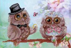 РК-323 Набор для вышивания М.П.Студия "Свадьба совят"