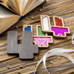 Органайзер для бисера "Алфавит" ВОЛШЕБНАЯ СТРАНА,  FLZB-175(4), 8х9см