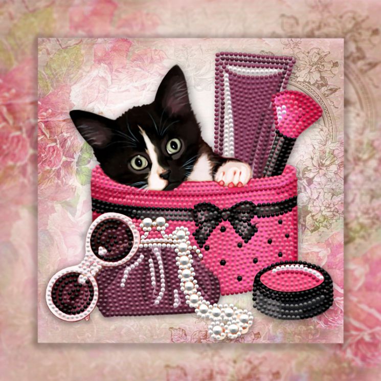 БСА25-069 Алмазная вышивка ТМ Наследие "Любопытный котик"