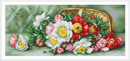 Набор для вышивания в технике гобелен LUCA-S "Корзина с пионами" G504