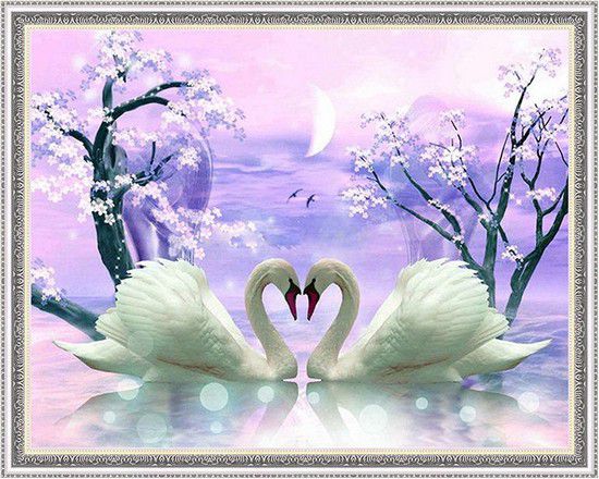  Алмазная мозаика Paintboy "Нежные лебеди" WB6444