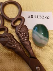 а04132-2 Магнит для игл (Кабошон из агата тонированного зеленый, 18*25*9мм)