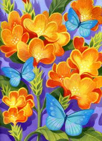 Алмазная вышивка Милато "Бабочки синие" N-164