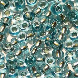 78133 Бисер прозрачный аквамарин с серебряным центром (Preciosa)