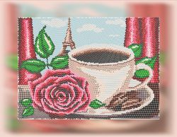КБ-350 Схема для вышивания бисером ТМ Наследие "Кофе в Париже"