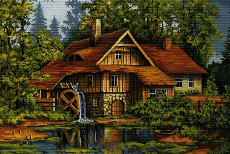 Набор для вышивания в технике гобелен LUCA-S "Мельница в лесу" G480