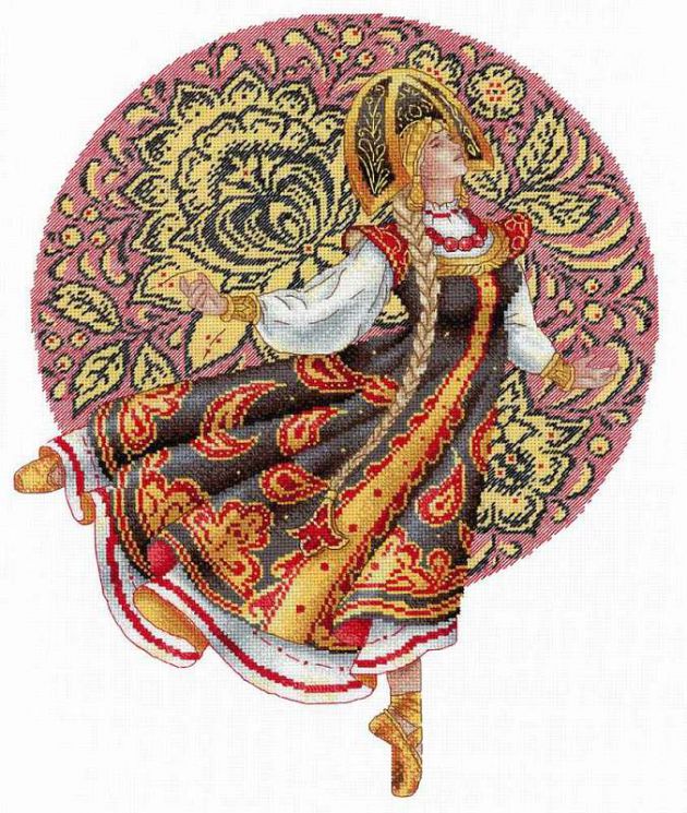 НВ-664 Набор для вышивания М.П.Студия "Русские традиции. Хохлома"