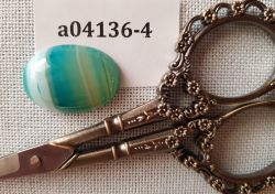 а04136-4 Магнит для игл (Кабошон из агата тонированного синий, 18*25*9мм)