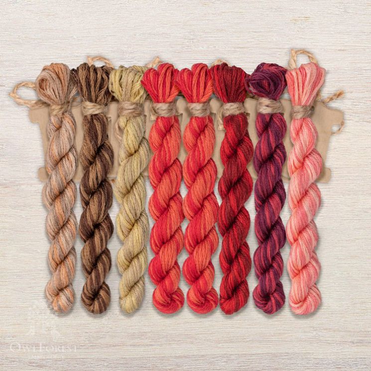 Набор ниток OwlForest для схемы «Птичка-пава» (DMC) 32 и 28 каунт в 2 нити НМул-ПП001-3322