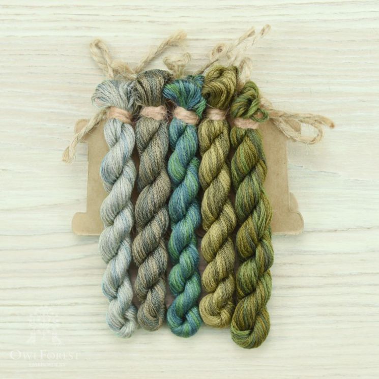 НМул-ЧК-3401 Набор ниток OwlForest для схемы «Черепаховый квакер» (DMC) 40 каунт в 1 нить