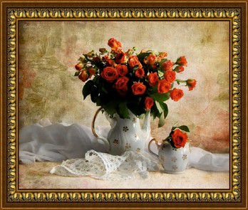 Алмазная мозаика DIY "Натюрморт с розами" Z-125 