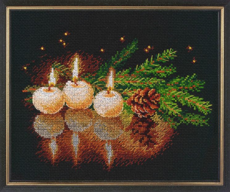 Набор для вышивания крестом ОВЕН "Свеча горела" 1013