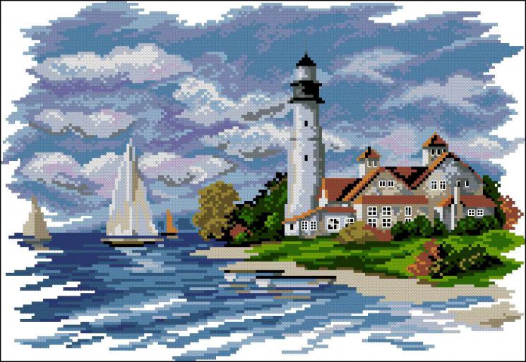Набор для вышивания крестом ГЕЛИОС "Прибрежье" АА-012