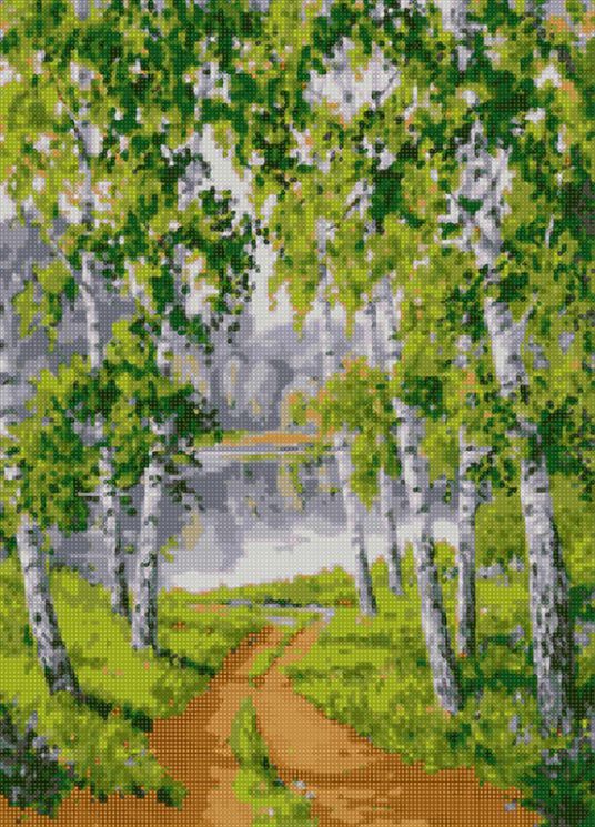 АМА2-025 Алмазная мозаика ТМ Наследие "Берёзовая роща"