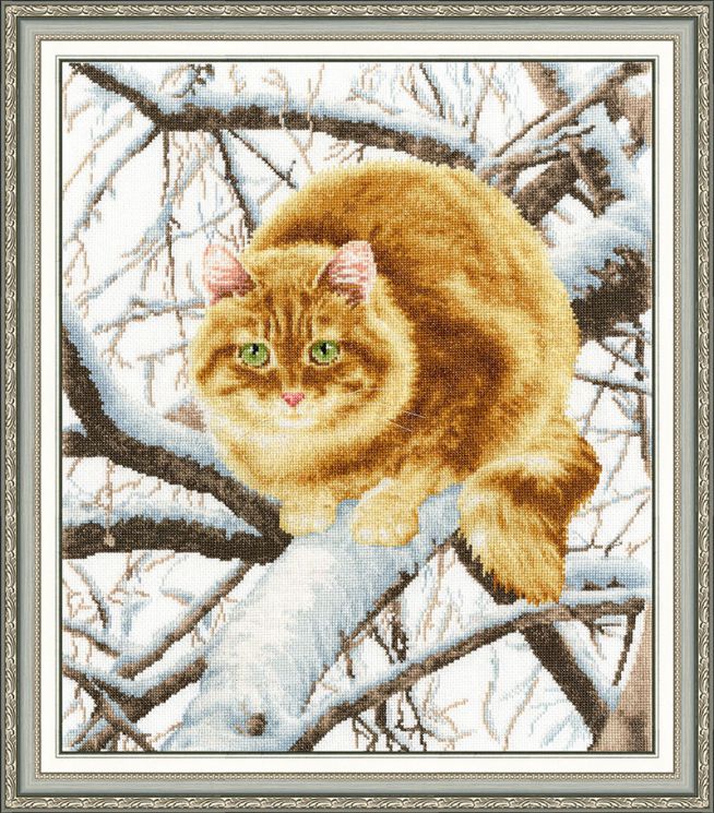 Набор для вышивания крестом ЗОЛОТОЕ РУНО "Рыжий кот" К-010