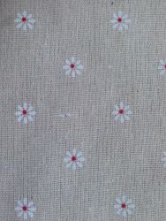 27-100 Равномерка с принтом 27ct (хлопок 2 сорт) беж/белые цветы