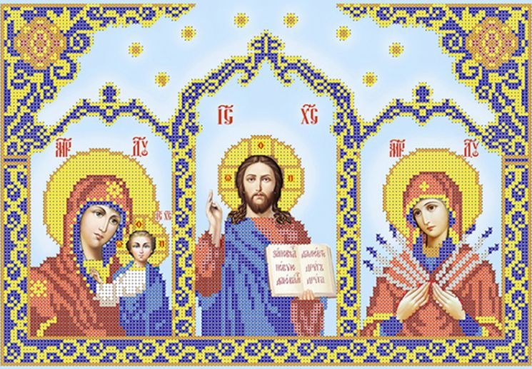 КБ-118 Схема для вышивания бисером ТМ Наследие "Иконостас (Семистрельная)"