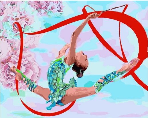  Картина по номерам "Гимнастка с лентой", MCA1276 40х50 см