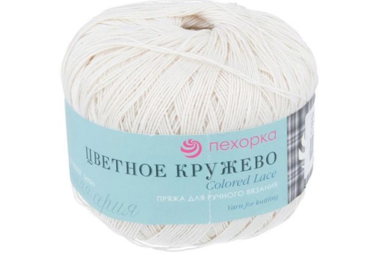 Пряжа ПЕХОРКА Цветное кружево // 063 // 03 // Светло-бежевый