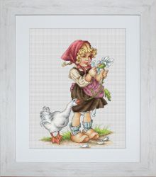 B1047 Набор для вышивания Luca-S "Девочка с гусем"