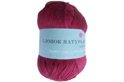 Пряжа ПЕХОРКА Хлопок натуральный 425м // 037 // 07 // Бордо
