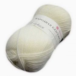 Пряжа ПЕХОРКА Народная классика // 106 // 01 // Белый