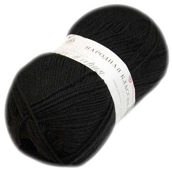 Пряжа ПЕХОРКА Народная классика // 106 // 02 // Черный