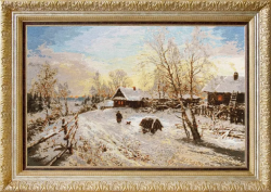 ЛП-062 Набор для вышивания Золотое Руно "Зимний вечер в деревне"