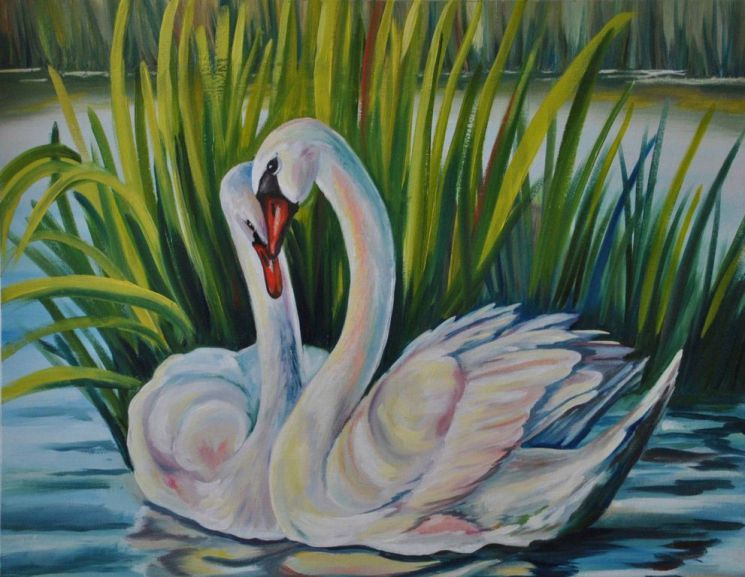 Картина по номерам Paintboy "Лебединая любовь" GX8466