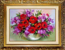 F-344 Алмазная мозаика МИЛАТО "Маковый букет"