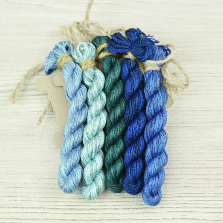 НМул-ПтСч-3401 Набор ниток OwlForest для схемы «Птицы счастья» (DMC) 32, 36 каунт в 2 нити или 40 в 1 нить