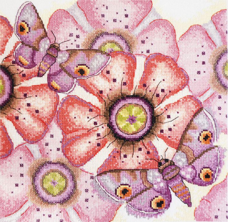 03.015.06 Набор для вышивания Марья Искусница "Маки и мотыльки"