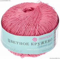 Пряжа ПЕХОРКА Цветное кружево // 063 // 21 // Брусника