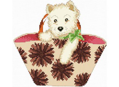 Набор для вышивания крестом Белоснежка "Щенок в сумке" 814-14