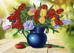 НКБ-265 Набор для вышивания бисером ТМ Наследие "Весенний натюрморт"