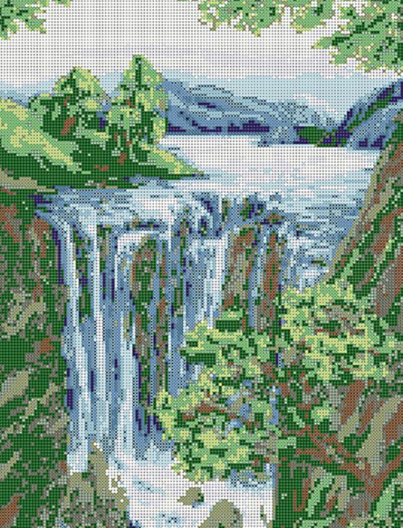 КБ-148 Схема для вышивания бисером ТМ Наследие "Водопад"