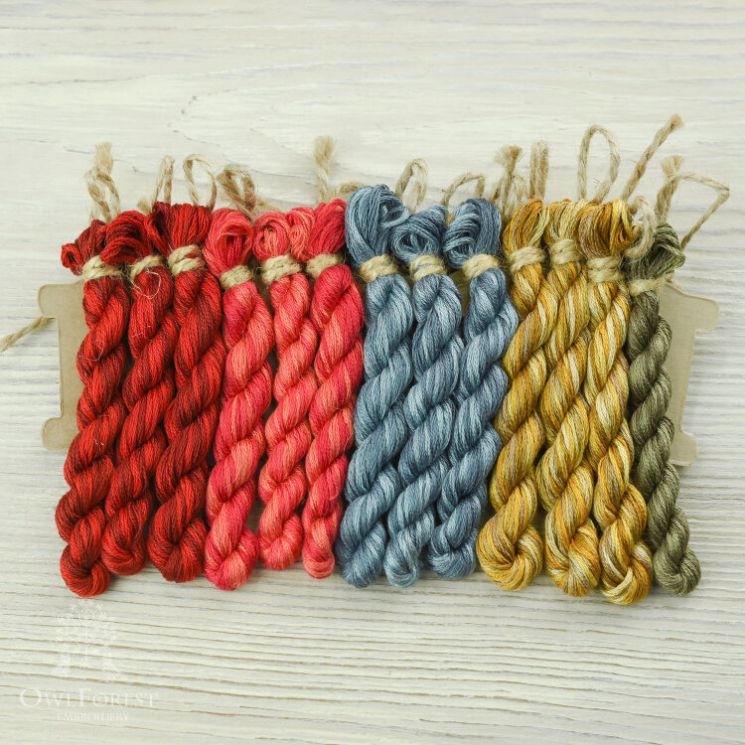 НМул-РМ-3283 Набор ниток OwlForest для схемы «Русские мотивы» (DMC) 28 каунт в 3 нити