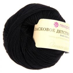 Пряжа ПЕХОРКА Ласковое детство // 070 // 02 // Черный