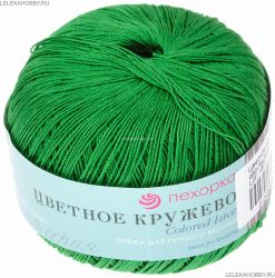 Пряжа ПЕХОРКА Цветное кружево // 063 // 480 // Яркая зелень