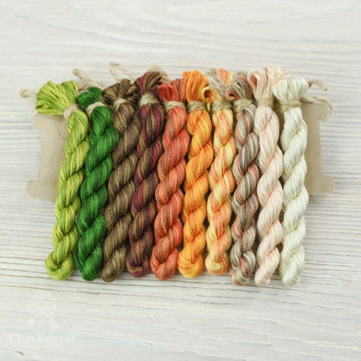 НМул-РЯр-3322 Набор ниток OwlForest для схемы «Рукодельная ярмарка» (DMC) 32 каунт в 2 нити
