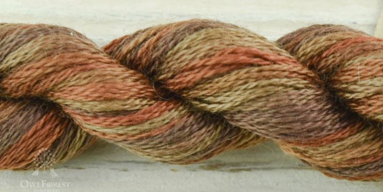 3201 Нитки ручного окрашивания OwlForest на основе DMC, пасма 8 метров Лесной орех