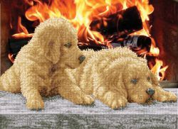 НКБ-422 Набор для вышивания бисером ТМ Наследие "Щенки у камина"