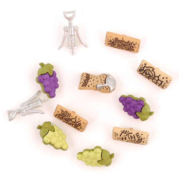 Набор декоративных пуговиц Jesse James "Вино"