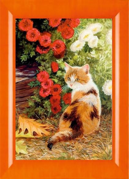 Алмазная мозаика Милато "Кошечка в цветах" N-168