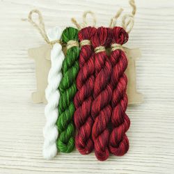 НМул-СКР6-3322 Набор ниток OwlForest для для схемы «Серебряное копытце, Рождество» (DMC) 28, 32, 36 кт в 2 нити