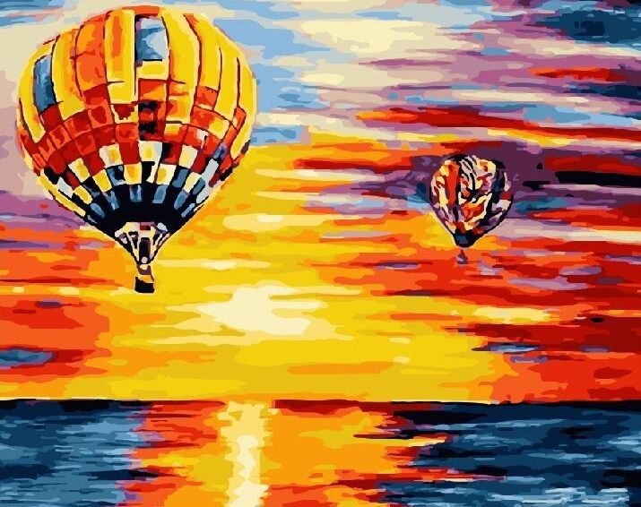 PK55012 Картина по номерам PAINTBOY "Полёт на закате" Эксклюзив