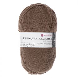 Пряжа ПЕХОРКА Народная классика // 106 // 377 // Кофейный