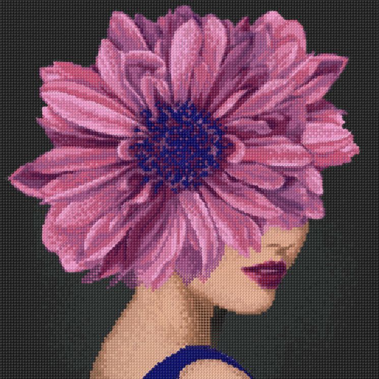 БС40-003 Алмазная вышивка ТМ Наследие "Девушка с цветком 3"